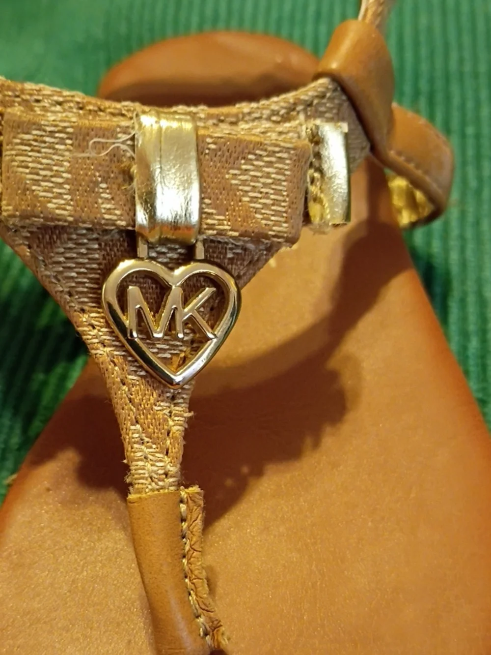 Michael Kors Girls' Tan T-Strap Sandals